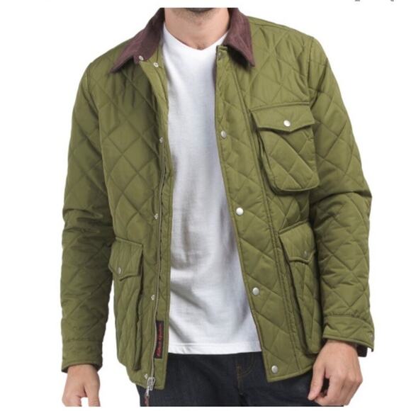 Robert Graham Quilted Jacket Green Size XL NWT Collared Preppy Outdoor Lagenlook - Picture 1 of 15
